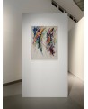 grand tableau abstrait multicolore vertical artiste