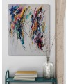 grand tableau abstrait contemporain multicolore