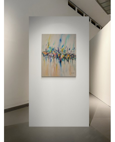 grand tableau abstrait multicolore coloré