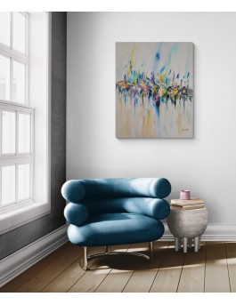 grand tableau contemporain multicolore