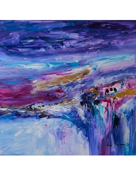tableau abstrait violet