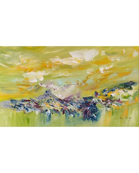 tableau abstrait vert