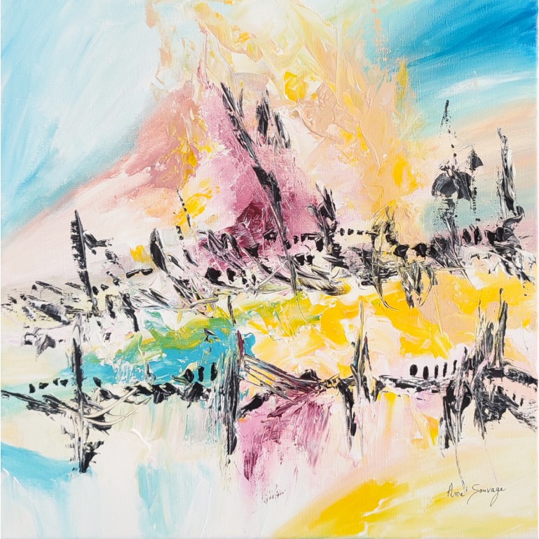 peinture abstraite multicolore