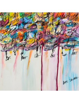 tableau abstrait multicolore