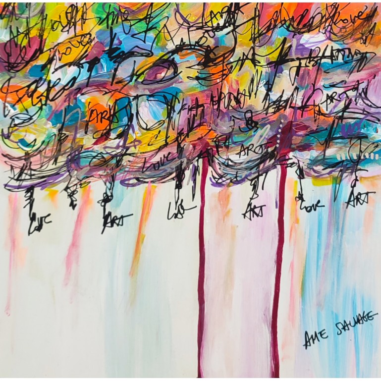 tableau abstrait multicolore