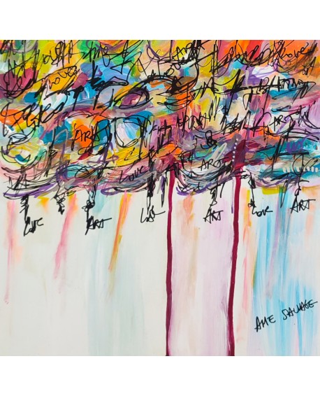 tableau abstrait multicolore