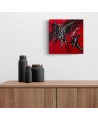 tableau abstrait rouge noir et blanc