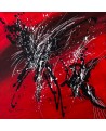 tableau abstrait rouge noir blanc