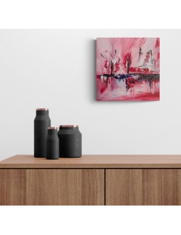 tableau abstrait rouge et noir