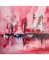 tableau abstrait rouge noir