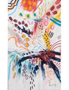 peinture abstraite verticale colorée