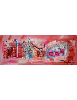 Tableau panoramique rose