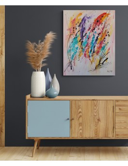 tableau abstrait coloré