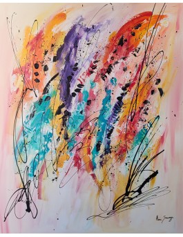 tableau abstrait multicolore