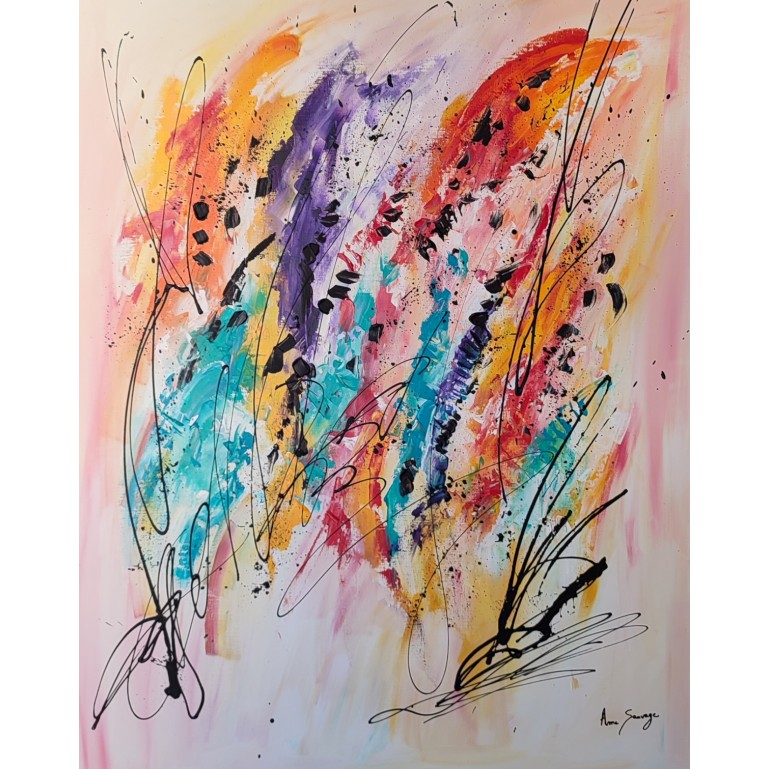 tableau abstrait multicolore
