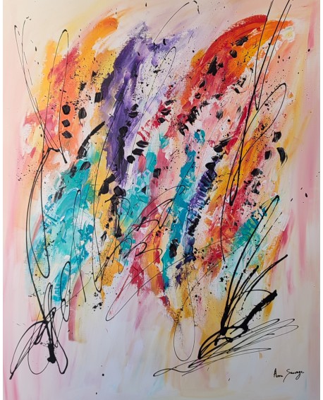 tableau abstrait multicolore