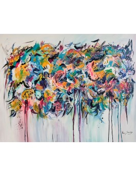 grand tableau abstrait moderne et coloré