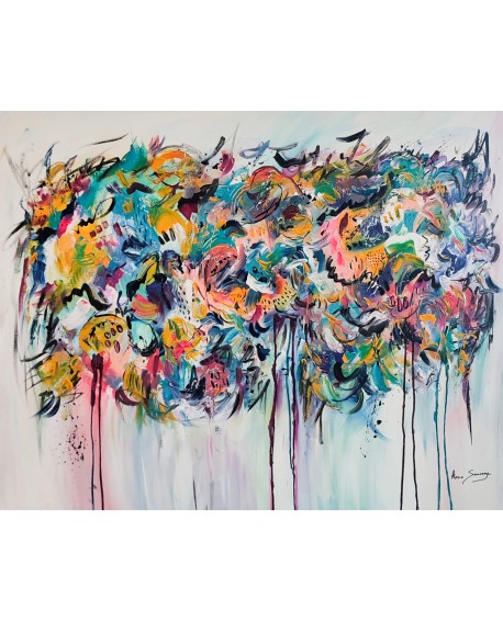grand tableau abstrait moderne et coloré