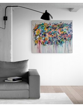 grand tableau coloré salon