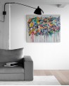 grand tableau coloré salon