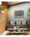 grand tableau multicolore salon
