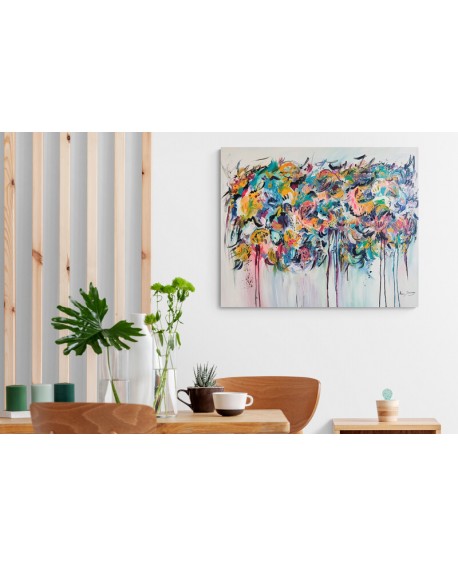 grand tableau moderne abstrait coloré