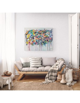 grand tableau abstrait coloré moderne pour salon
