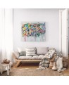 grand tableau abstrait coloré moderne pour salon