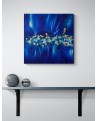 tableau moderne bleu et or
