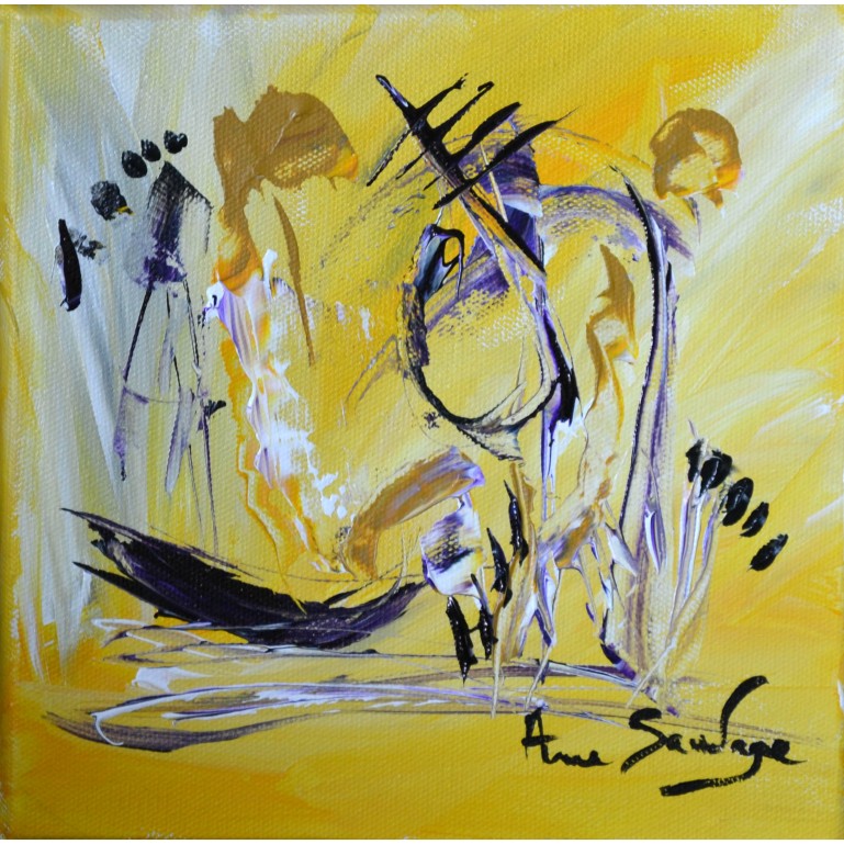 tableau abstrait jaune