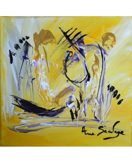 tableau abstrait jaune