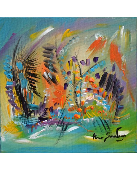 Peinture abstraite fleurs
