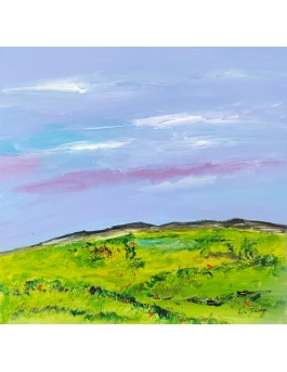 tableau abstrait paysage montagne