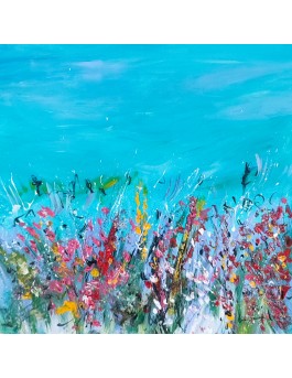 tableau abstrait floral