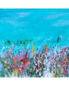 tableau abstrait floral