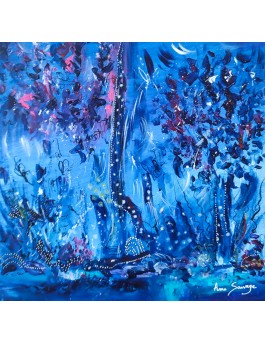 tableau abstrait bleu moderne