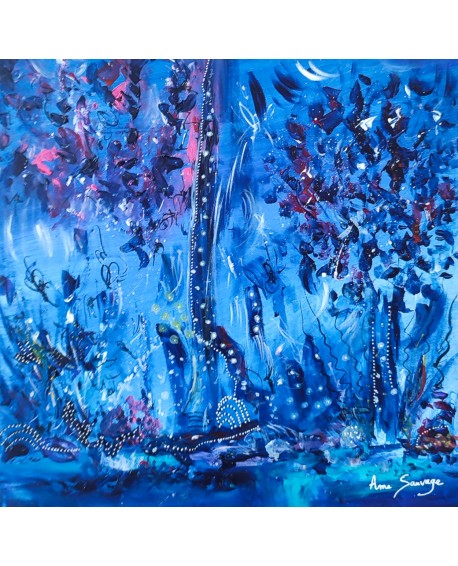 tableau abstrait bleu moderne