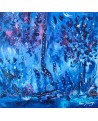 tableau abstrait bleu moderne