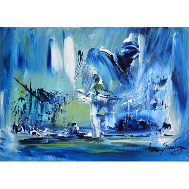 tableau abstrait bleu