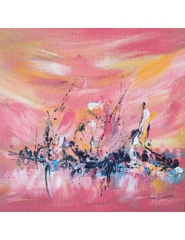 tableau abstrait rouge