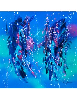 tableau abstrait bleu moderne