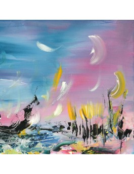 tableau abstrait bateaux barque