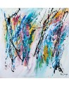 tableau abstrait multicolore sur toile