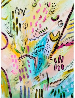 petit tableau abstrait multicolore joyeux