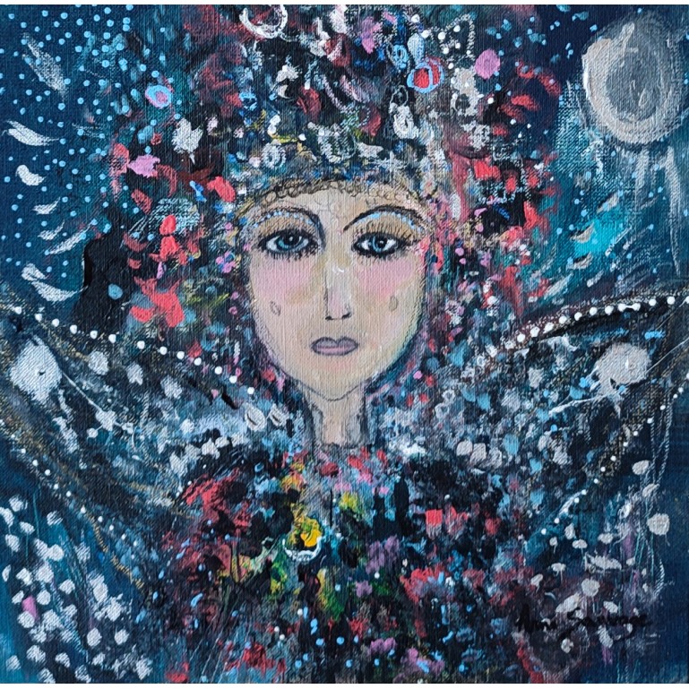 tableau abstrait portrait femme