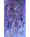 tableau abstrait violet fleurs