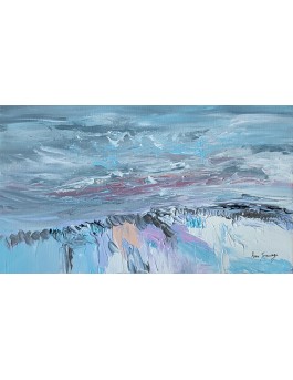 tableau abstrait bleu pastel