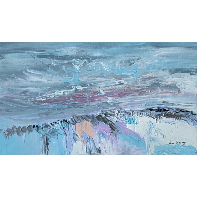 tableau abstrait bleu pastel