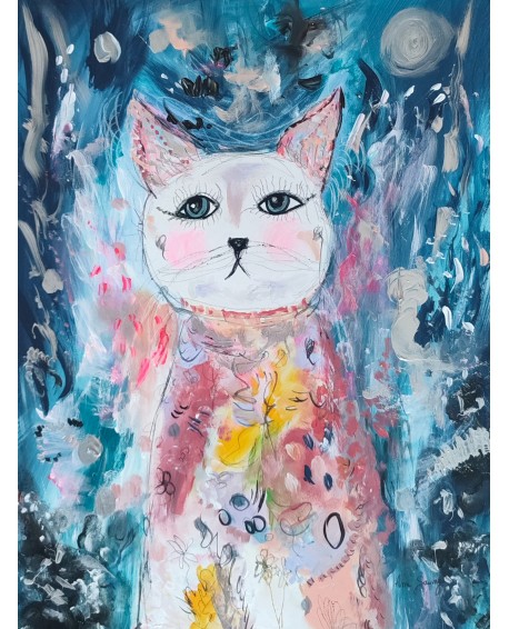 tableau chat abstrait