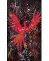 tableau abstrait phénix rouge noir phoenix